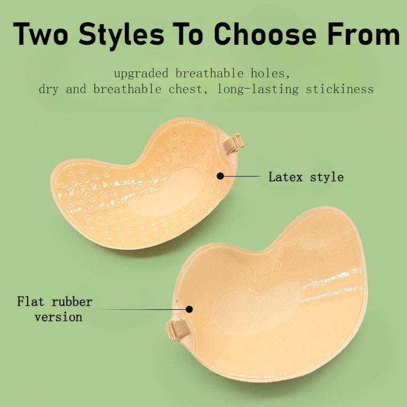 Magic Invisible Padded Sticky Bra Breathable Wear - Beige & Black Colors for A Comfortable Supportive Seamless Design