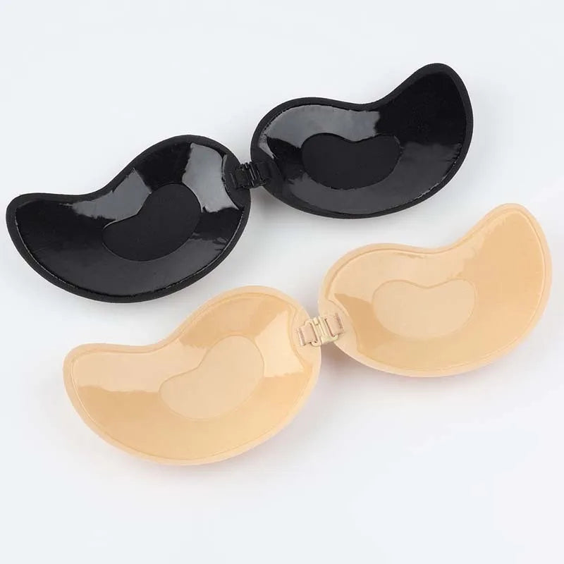 Magic Invisible Padded Sticky Bra Breathable Wear - Beige & Black Colors for A Comfortable Supportive Seamless Design